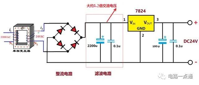 米乐M6 米乐一种220V交流电压转换为24V直流电压电路(图1)